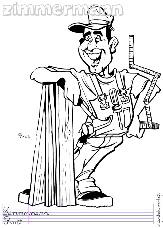 coloriage charpentier 1